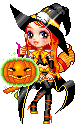 Gif divertente streghetta di Halloween