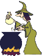 Gif strega divertente di Halloween
