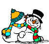 Gif di Natale: pupazzi di neve